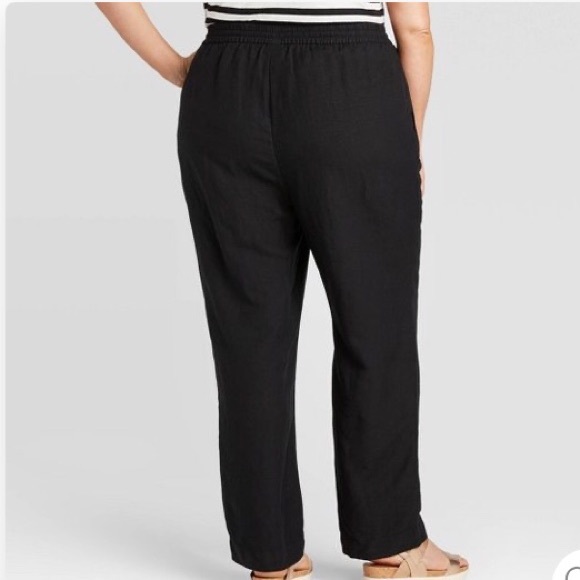 NWT Ava & Viv Black Linen Pants Size X - Picture 2 of 2